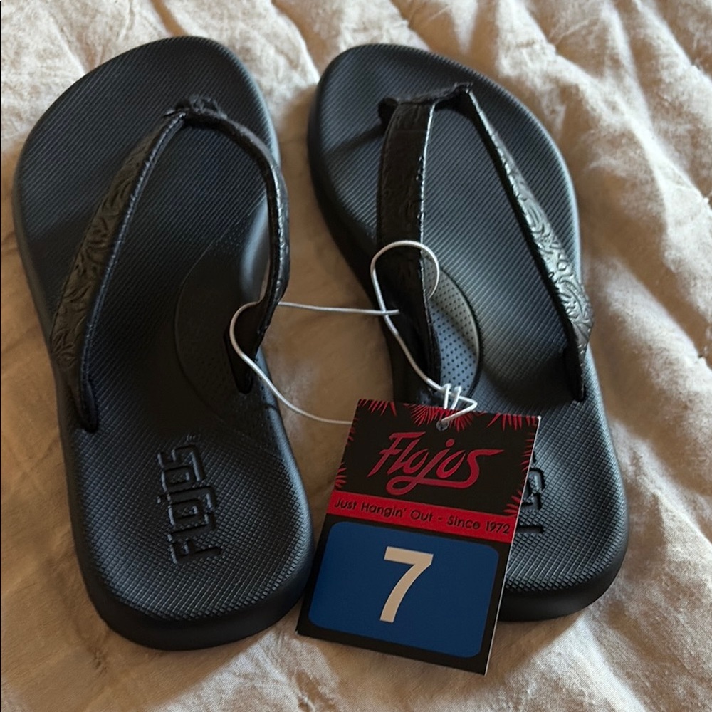 Flojos Black Flip Flops